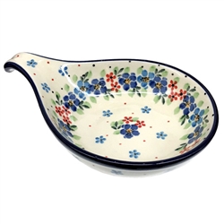 Polish Pottery 7" Condiment Dish. Hand made in Poland and artist initialed.