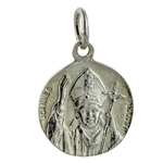 Sterling Silver medallion featuring St. John Paul II on one side and St. Christopher on the reverse.  Size is approx .6" diameter.  Made In Poland.