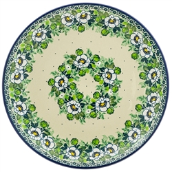 Polish Pottery 10.5" Dinner Plate. Hand made in Poland. Pattern U4749 designed by Maria Starzyk.