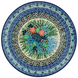 Polish Pottery 10.5" Dinner Plate. Hand made in Poland. Pattern designed by a master artist.