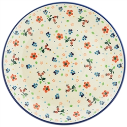 Polish Pottery 10.5" Dinner Plate. Hand made in Poland. Pattern U4794 designed by Teresa Liana.