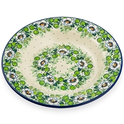 Polish Pottery 9.5" Soup / Pasta Plate. Hand made in Poland. Pattern U4749 designed by Maria Starzyk.