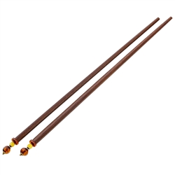Unique one-of-a-kind walnut and multi-color Baltic amber chopsticks. No two are exactly alike. Wonderful utensil that displays your Polish heritage. Elegant and functional. Can also be used as hair sticks in the back of the head. Made in Poland.  Size is