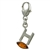 Sterling Silver And Amber Letter H Charm . Size is approx 1" x .25".