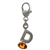 Sterling Silver And Amber Letter D Charm . Size is approx 1" x .25".".