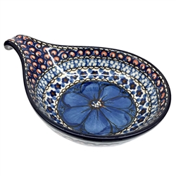 Polish Pottery 7" Condiment Dish. Hand made in Poland. Pattern U408C designed by Jacek Chyla.