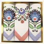 Polish Floral Handkerchiefs Papercut Motif IV - Box Set of 3