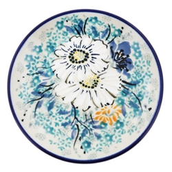 Polish Pottery 4" Plate. Hand made in Poland. Pattern U4844 designed by Maria Starzyk.