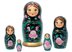 Teal Classical Art Nesting Doll 5pc./6"