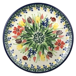 Polish Pottery 6" Bread & Butter Plate. Hand made in Poland. Pattern U3787 designed by Krystyna Dacyszyn.