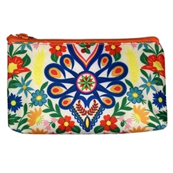 Darling little purse decorated with a Polish mountain floral design. 100% polyester and plastic lined. Made in Poland.