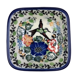 Polish Pottery 3" Condiment Dish. Hand made in Poland. Pattern U3513 designed by Maria Starzyk.