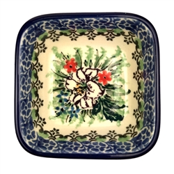 Polish Pottery 3" Condiment Dish. Hand made in Poland. Pattern U3683 designed by Teresa Liana.