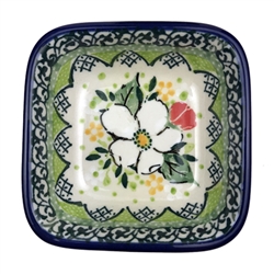 Polish Pottery 3" Condiment Dish. Hand made in Poland. Pattern U4813 designed by Maria Starzyk.