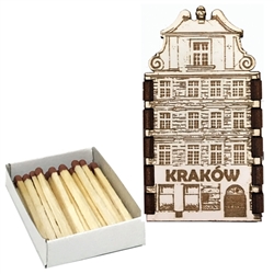 Polish Magnetic Wooden Match Box - Krakow House