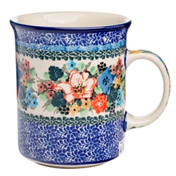 Polish Pottery 20 oz. Everyday Mug. Hand made in Poland. Pattern U3479 designed by Teresa Liana.