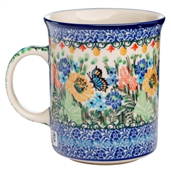 Polish Pottery 20 oz. Everyday Mug. Hand made in Poland. Pattern U3727 designed by Teresa Liana.