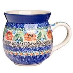 Polish Pottery 16 oz. Bubble Mug. Hand made in Poland. Pattern U3732 designed by Teresa Liana.