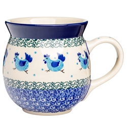 Polish Pottery 16 oz. Bubble Mug. Hand made in Poland. Pattern U4933 designed by Teresa Liana.