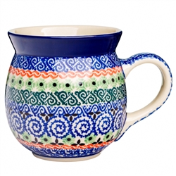 Polish Pottery 16 oz. Bubble Mug. Hand made in Poland. Pattern U4532 designed by Maria Starzyk.