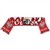 Attractive red and white Polska scarf. Two ply Polyester woven scarf approximately 60" Long x 7.5" Wide. Imported from Poland