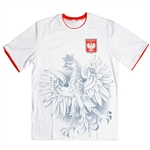 Display your Polish heritage with this very stylish Polish Eagle t-shirt. Features the Polish flag on each sleeve and the word Polska on the back of the shirt.
Polska on the back. 100% Cotton. Made In Poland