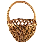 Polish Willow Wicker Small Round Basket - 7" x 6" x 9" H