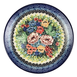 Polish Pottery 8" Dessert Plate. Hand made in Poland. Pattern U4863 designed by Teresa Liana.