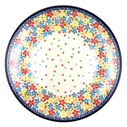 Polish Pottery 8" Dessert Plate. Hand made in Poland. Pattern U4786 designed by Teresa Liana.