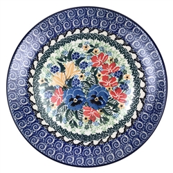 Polish Pottery 8" Dessert Plate. Hand made in Poland. Pattern U2512 designed by Maria Starzyk.