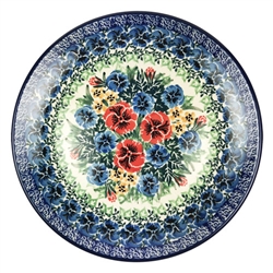 Polish Pottery 8" Dessert Plate. Hand made in Poland. Pattern U3801 designed by Anna Fryc.