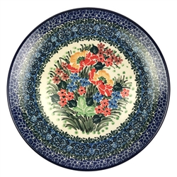 Polish Pottery 8" Dessert Plate. Hand made in Poland. Pattern U4677 designed by Teresa Liana.