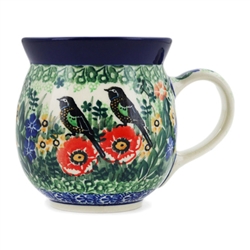 Polish Pottery 16 oz. Bubble Mug. Hand made in Poland. Pattern U2990 designed by Maria Starzyk.