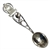 Sterling silver spoon with space for engraving baby's time (note the clock), date of birth, weight and length In metric. Size is approx 4.25" x 1". Weight is approx 16g.
