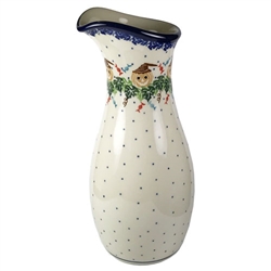 Polish Pottery 10.5" Carafe. Hand made in Poland and artist initialed.