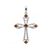 Sterling silver cross with Baltic Amber detail.  Size is approx 1.75" x 1.1"