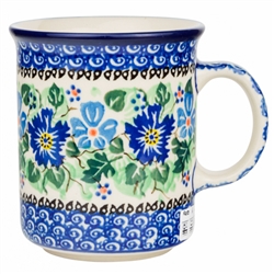 Polish Pottery 8 oz. Everyday Mug. Hand made in Poland. Pattern U1810 designed by Danuta Skiba.