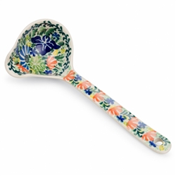 Polish Pottery 7" Gravy Ladle. Hand made in Poland. Pattern U2202 designed by Maria Starzyk.