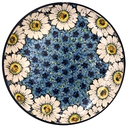 Polish Pottery 10" Dinner Plate. Hand made in Poland. Pattern U4736 designed by Teresa Liana.