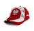 Stylish red and white cap with silver, white and black thread embroidery. The cap features a silver Polish Eagle with gold crown and talons. Features an adjustable cloth and metal tab in the back. Designed to fit most people.