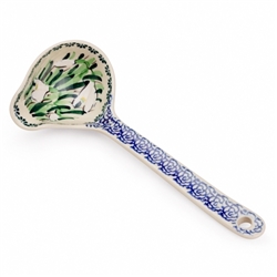 Polish Pottery 7" Gravy Ladle. Hand made in Poland. Pattern U4915 designed by Maria Starzyk.