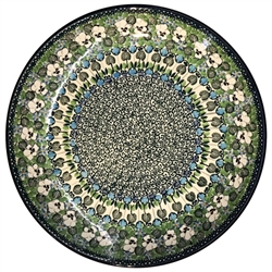 Polish Pottery 10.5" Dinner Plate. Hand made in Poland. Pattern U4795 designed by Teresa Liana.