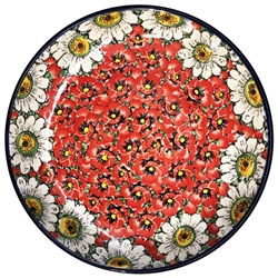 Polish Pottery 10.5" Dinner Plate. Hand made in Poland. Pattern U4725 designed by Teresa Liana.