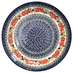 Polish Pottery 10.5" Dinner Plate. Hand made in Poland. Pattern U4919 designed by Teresa Liana.