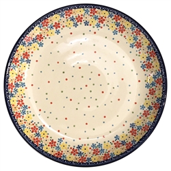 Polish Pottery 10.5" Dinner Plate. Hand made in Poland. Pattern U4786 designed by Teresa Liana.