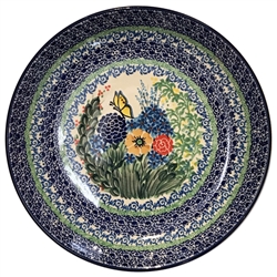 Polish Pottery 10.5" Dinner Plate. Hand made in Poland. Pattern U4031 designed by Teresa Liana.