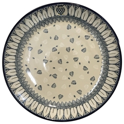 Polish Pottery 10.5" Dinner Plate. Hand made in Poland. Pattern U4872 designed by Maria Starzyk.