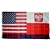 This flag is for indoor or outdoor use. Unfortunately not made in Poland. Size is 2 x 3'.