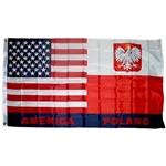 This flag is for indoor or outdoor use. Unfortunately not made in Poland. Size is 2 x 3'.