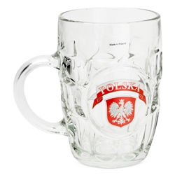 Okocim Brand Beer Mug one of Poland's popular beers.  Okocim Brewery, in Brzesko in southeastern Poland, is one of the oldest and most renowned breweries in the country. This is a 1/2 liter traditional pub style beer mug. Made in Krosno, Poland